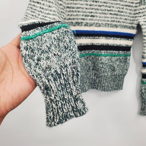 See by Chloé Marled Stripe Wool Blend Sweater Top Women Size XS Knit Boat Neck - Picture 4 of 12